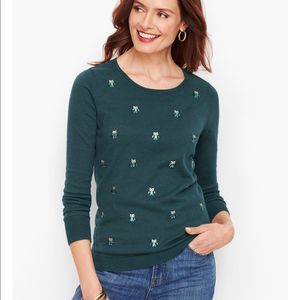 TALBOT BEJEWELED OWL SWEATER